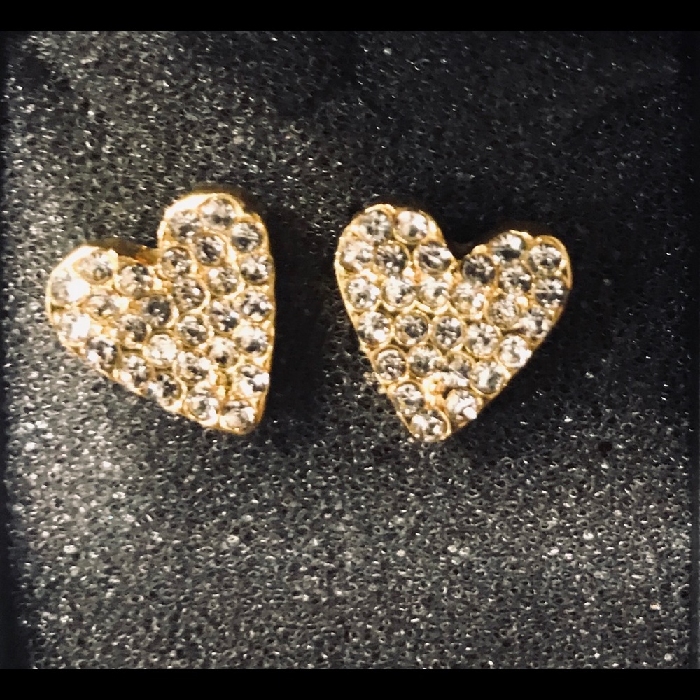 Gold crusted heart fashion earrings
